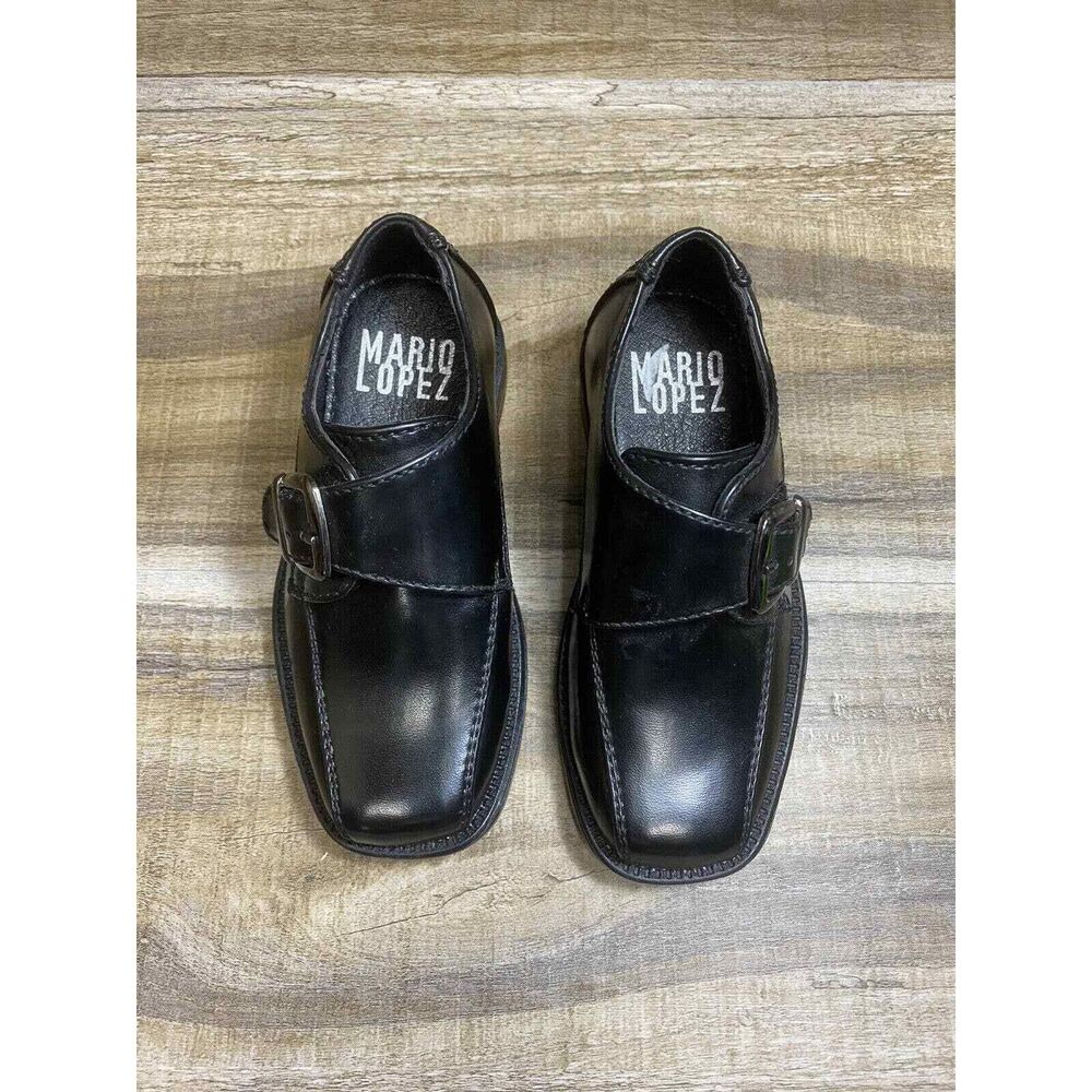 Mario Lopez Boys Toddler Baby Dress Shoes Shiny Black Formal Loafers sz 6T - Picture 7 of 7